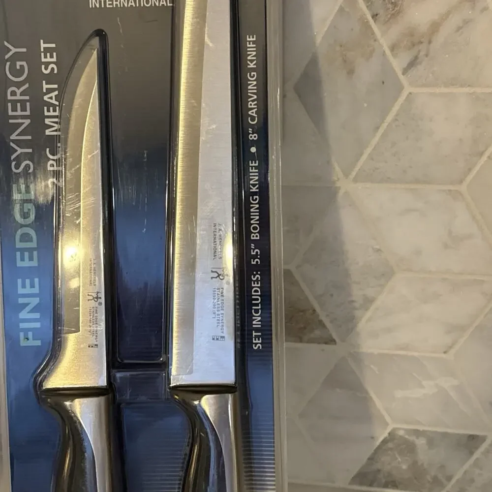NEW J.A. Henckels Fine Edge Synergy Meat 8” Carving 5.5” Chef Boning Knife Set
